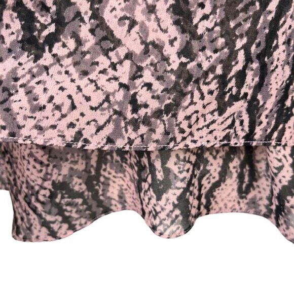 BB Dakota Snakeskin Print Pink Black Layered Cropped Wide Sleeve Size Large - Picture 4 of 11